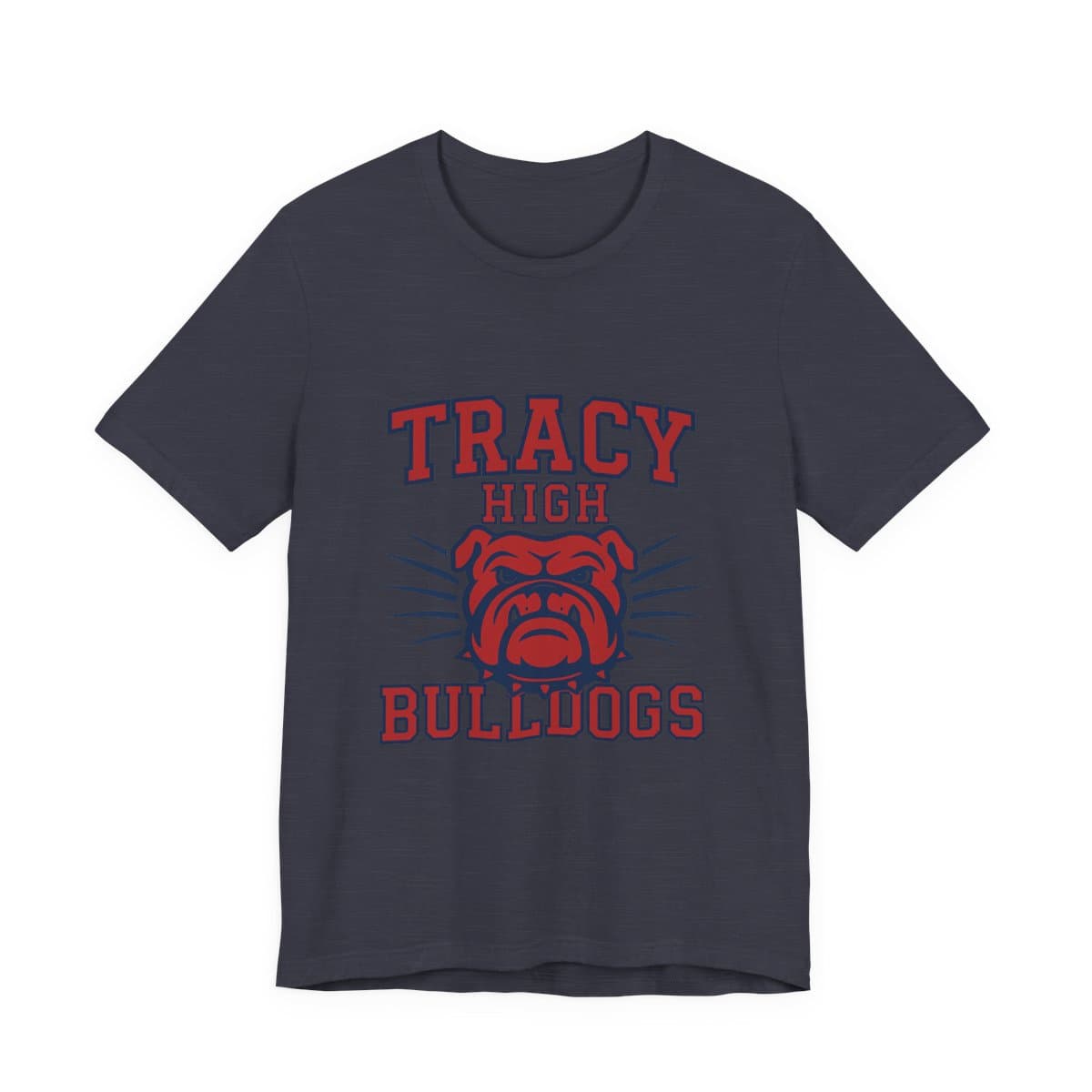 Tracy High Bulldogs Tee - Heather Midnight Navy