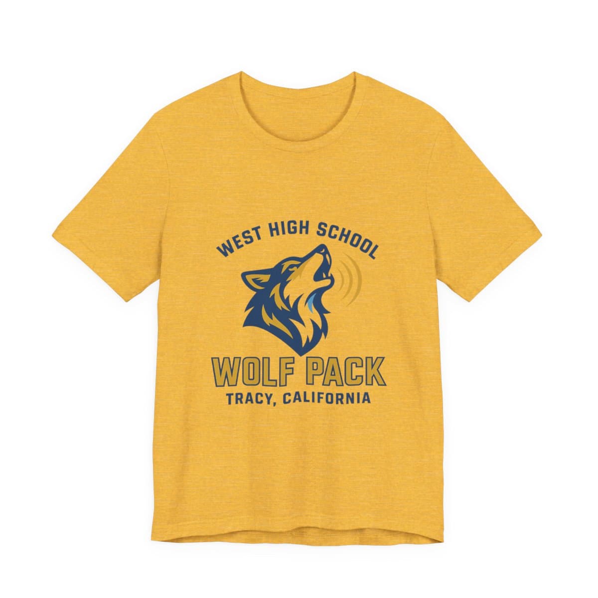 West High Wolf Pack Tee - Heather Yellow Gold